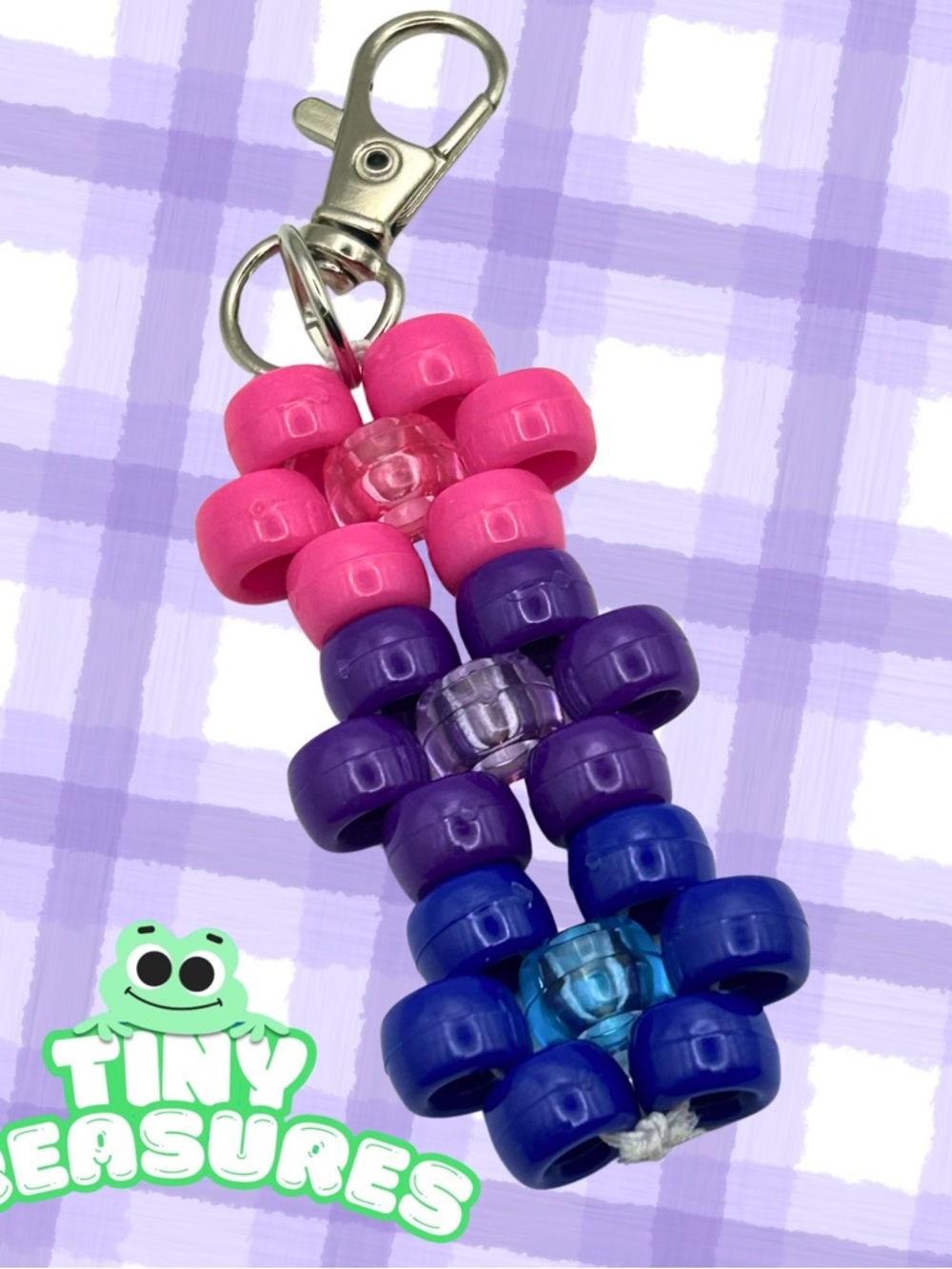 💜Bi Pride Kandi Keychain💙